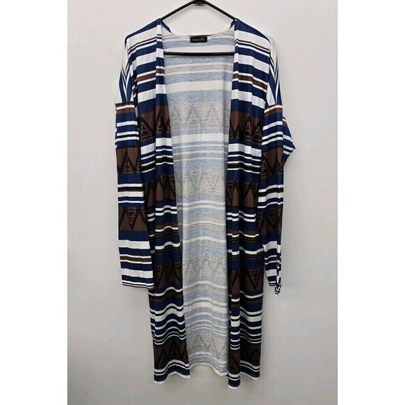 Amaryllis Jackets & Blazers - AMARYLLIS Beauty Geometric Multi Colored Kimono/ Cover Size Large (A60)